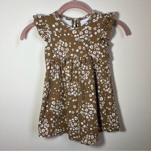 ✨ Jamie Kay Girl’s Brown Floral Sleeveless Dress Size 4 Years Organic Cotton